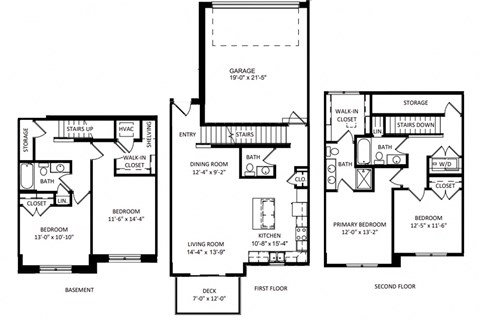 Floor plan for 4 beds, 3.5 baths, 2213 sqft